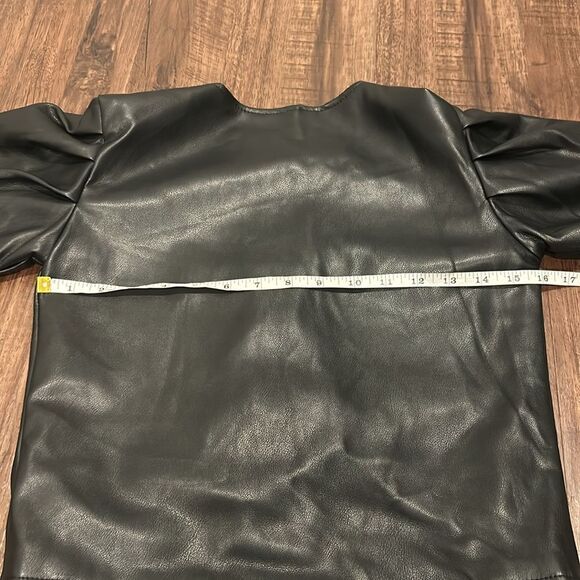 FBZ Black Faux Leather Jacket, Girls Size Large - Picture 9 of 12